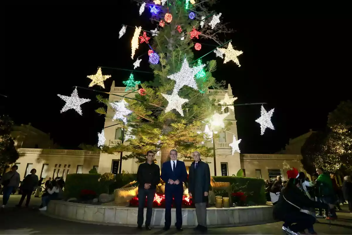 Toni Perez, presidente de la Diputación de Alicante, en el encendido del arbol de Navidad