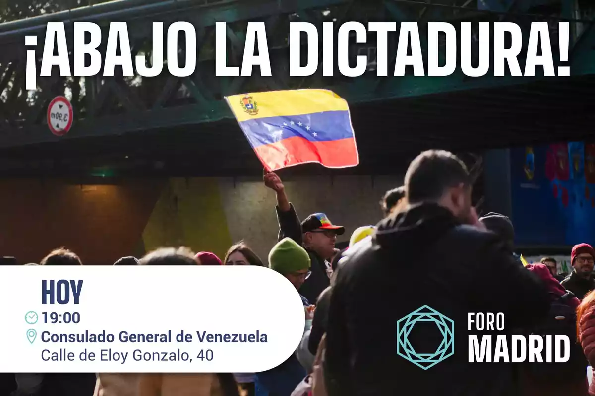 Cartel de la convocatoria de Foro Madrid contra el fraude electoral de Venezuela