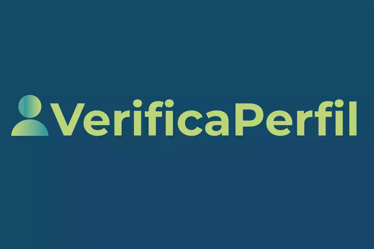 Logo de VerificaPerfil con un icono de usuario en tonos verdes sobre fondo azul oscuro