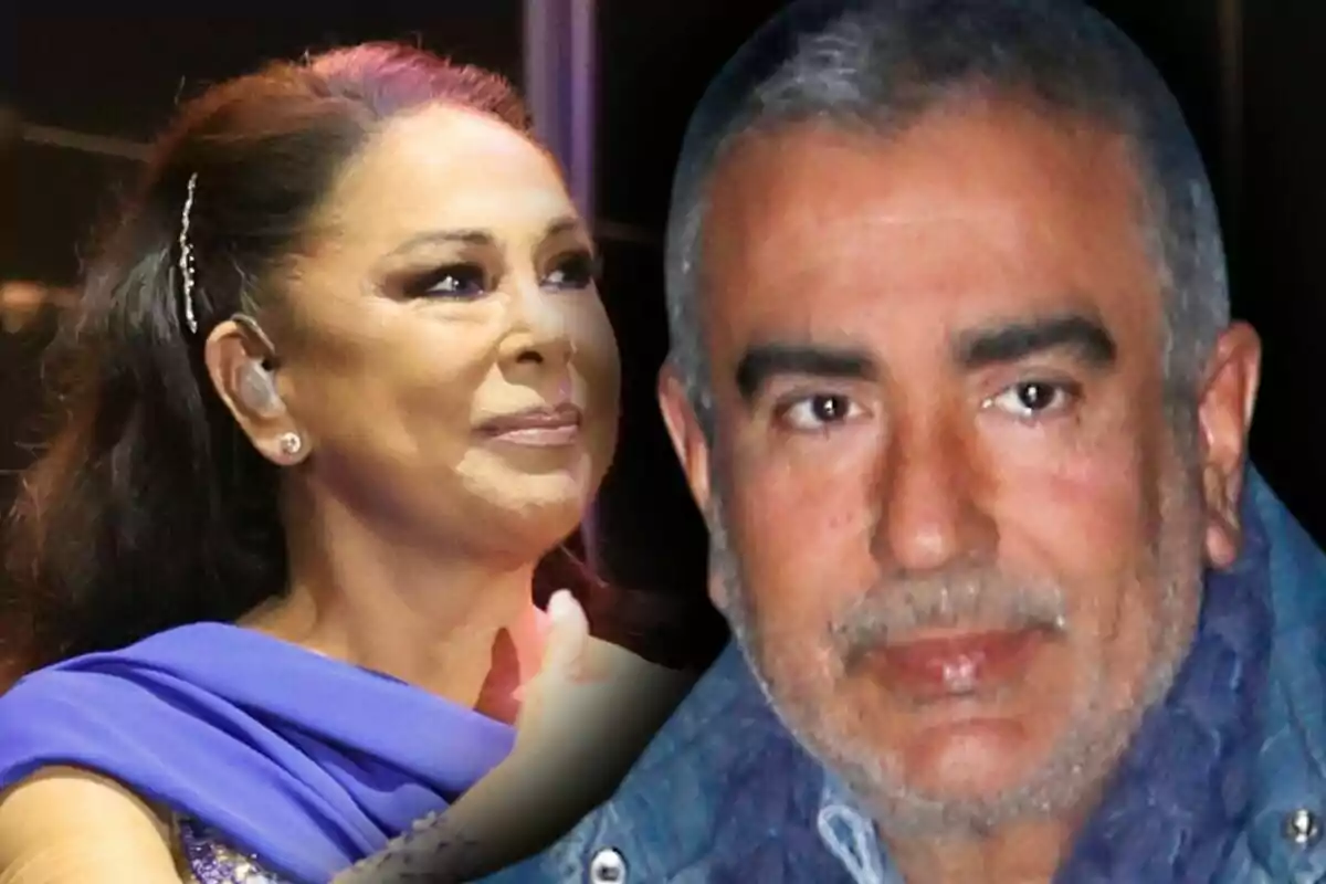 Montaje de fotos de primer plano de Agustín Pantoja y su hermana, Isabel Pantoja.