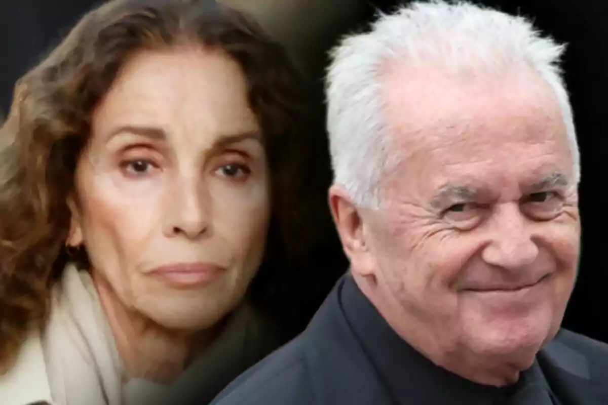 Montaje de fotos de primer plano de Víctor Manuel y Ana Belén.