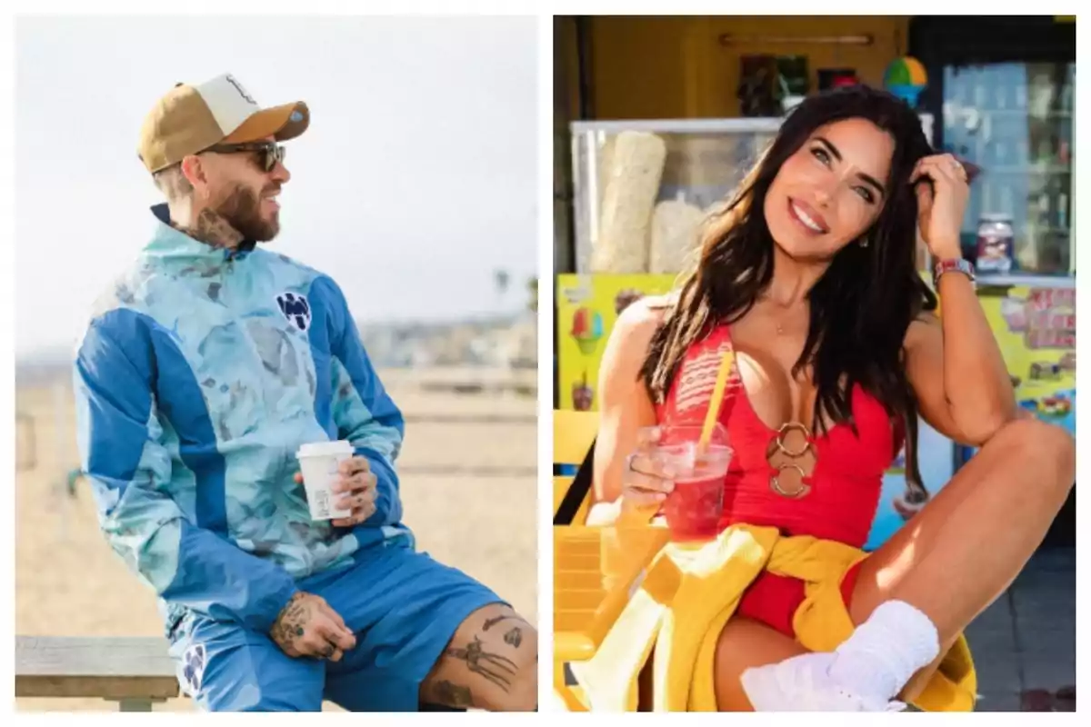 Montaje de fotos de plano medio de Sergio Ramos y Pilar Rubio. Montaje de fotos de plano medio de Sergio Ramos y Pilar Rubio.