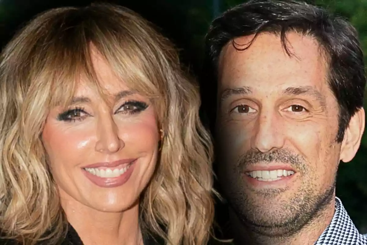 Montaje de fotos de primer plano de Emma García y Aitor Senar, ambos sonrientes.