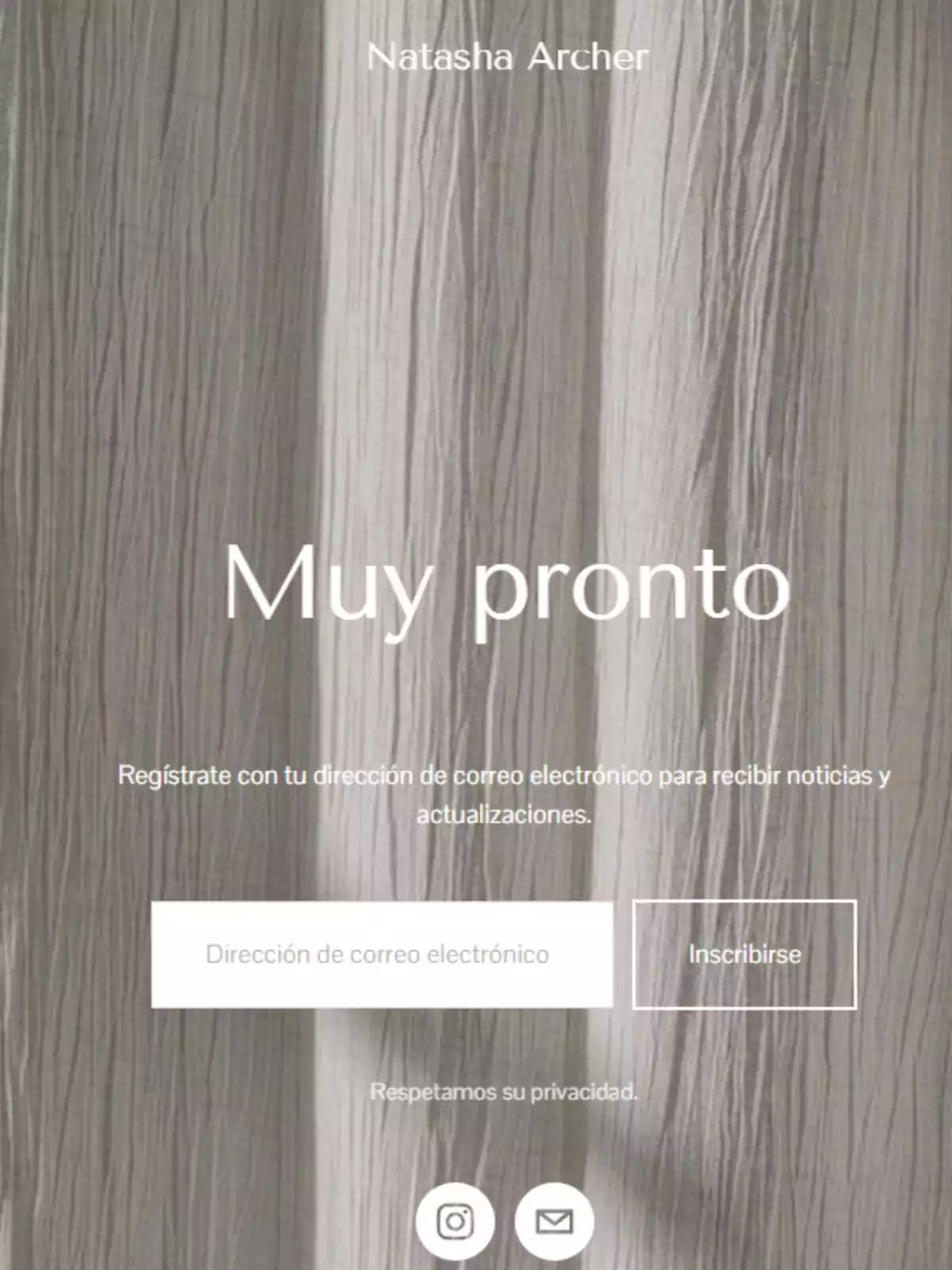 Website with a gray curtain background announcing Website with a gray curtain background announcing