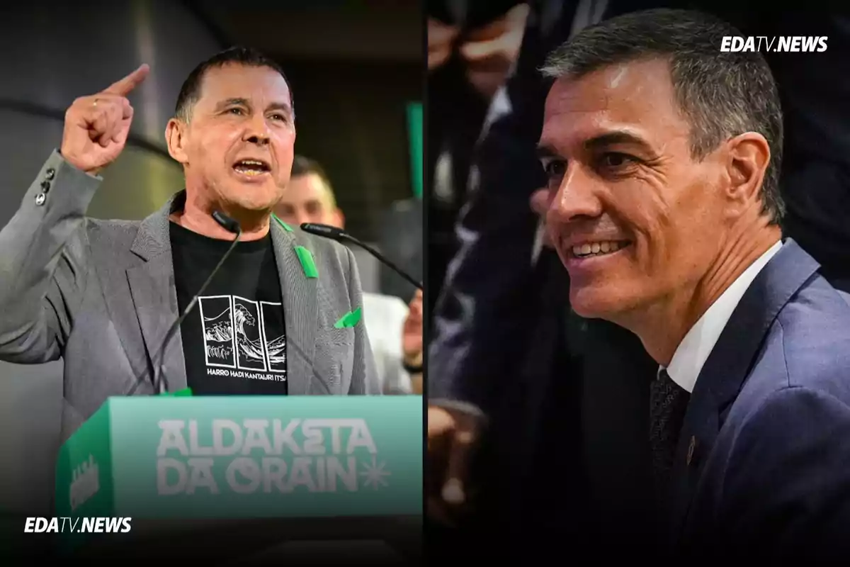 Dos hombres en diferentes escenarios, uno dando un discurso en un atril y el otro sonriendo en un evento formal