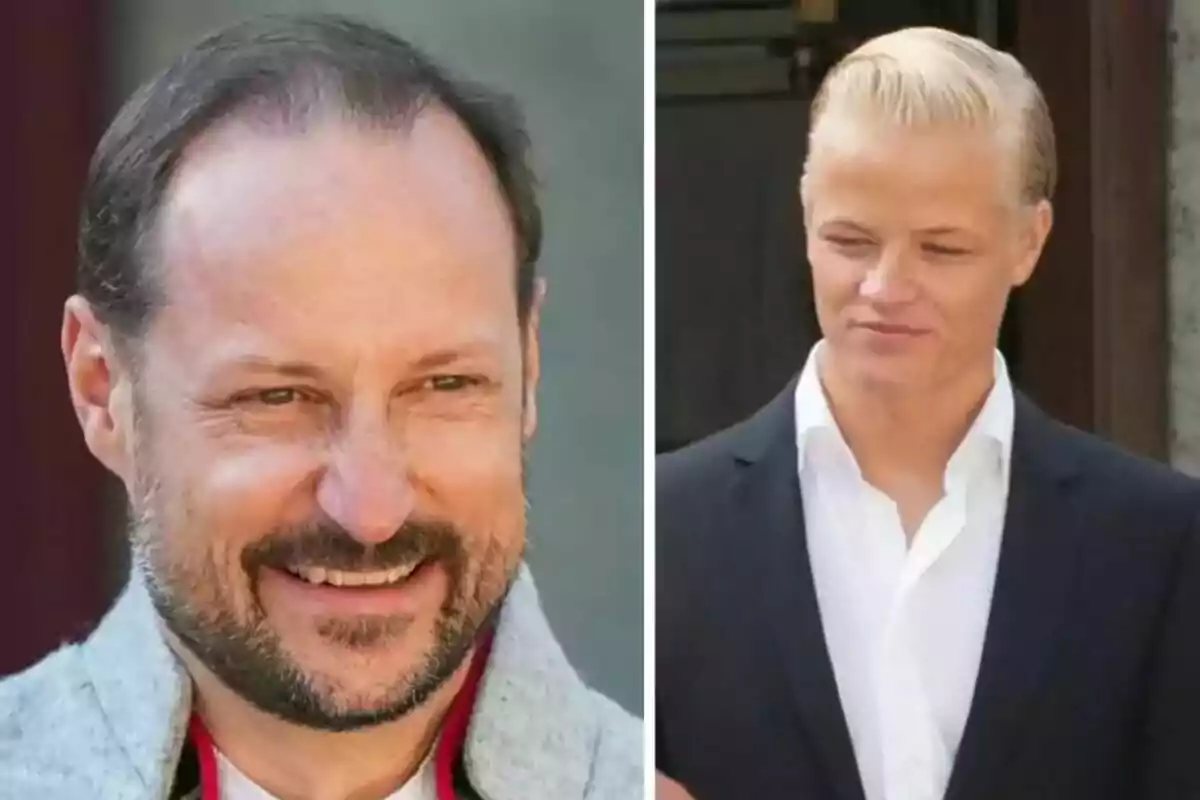 Dos hombres posan en diferentes ambientes, uno con barba y cabello corto sonríe, el otro es rubio de cabello peinado hacia atrás y viste traje oscuro con camisa blanca Dos hombres posan en diferentes ambientes, uno con barba y cabello corto sonríe, el otro es rubio de cabello peinado hacia atrás y viste traje oscuro con camisa blanca