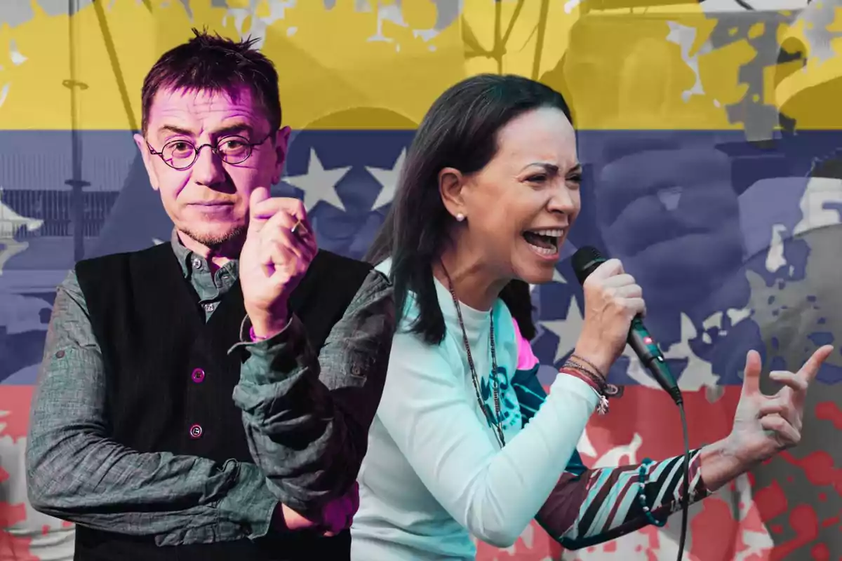 Monedero asegura que María Corina en España iría a la cárcel