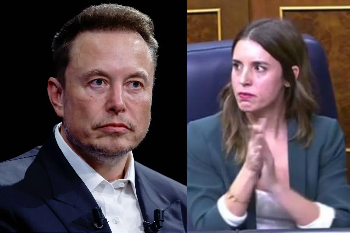 Montaje con dos personas serias en primer plano una en un escenario oscuro con traje y camisa blanca y otra en una sala institucional aplaudiendo con chaqueta verde