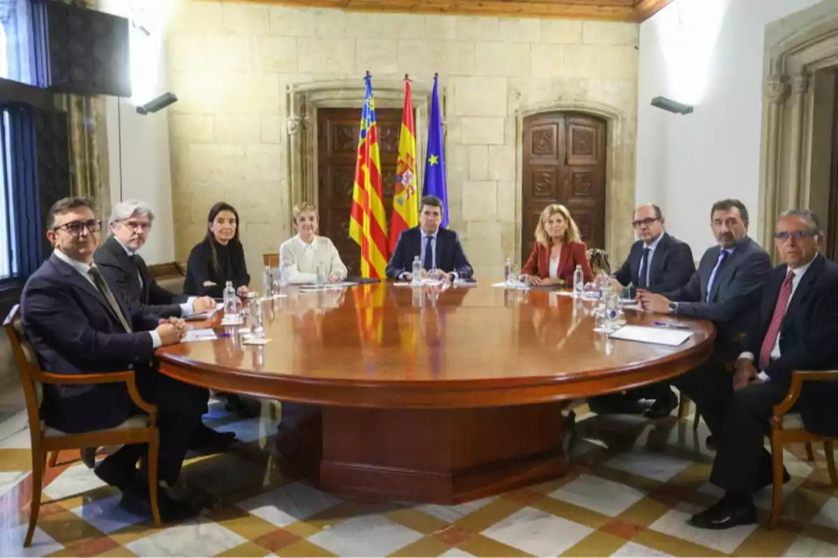 Carlos Mazón, presidente de la Generalitat Valenciana, durante la reunión