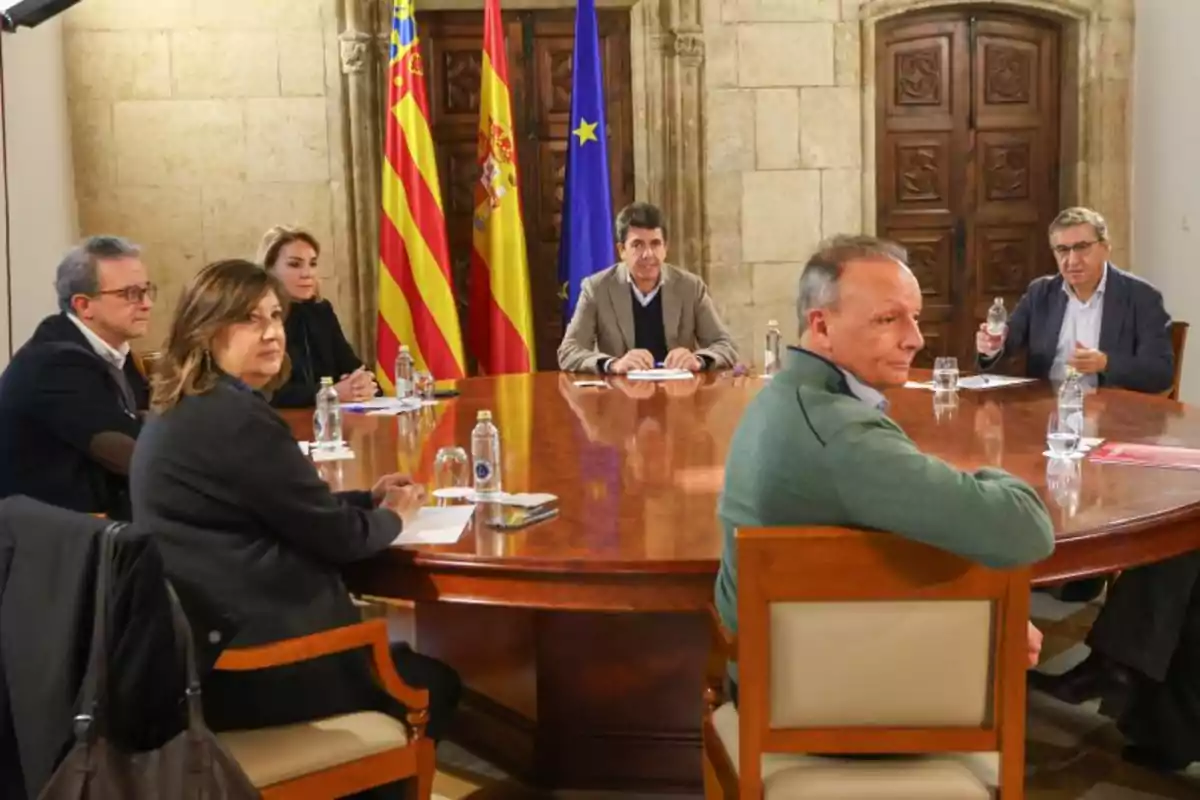 Carlos Mazón, presidente de la Generalitat Valenciana, durante la reunión