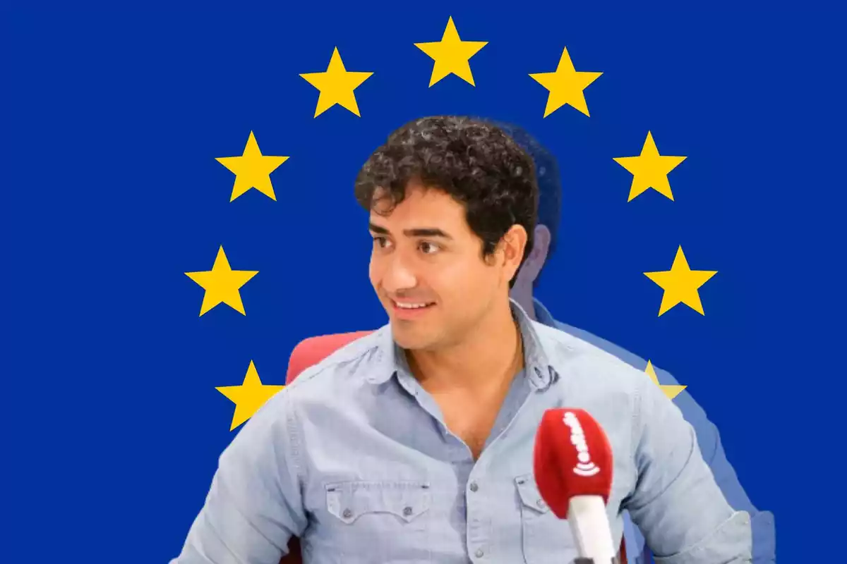 Alvise Pérez y bandera europea