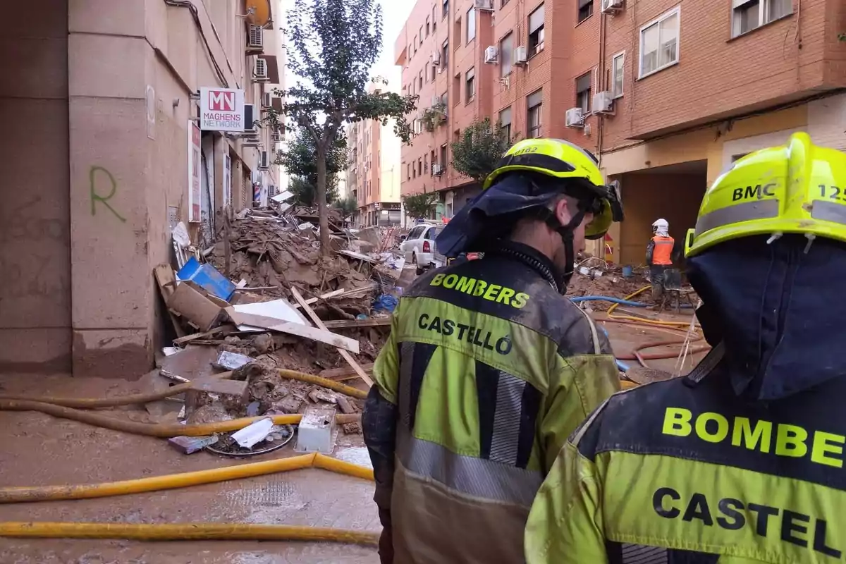 Bomberos de Castellon en la zona de la DANA