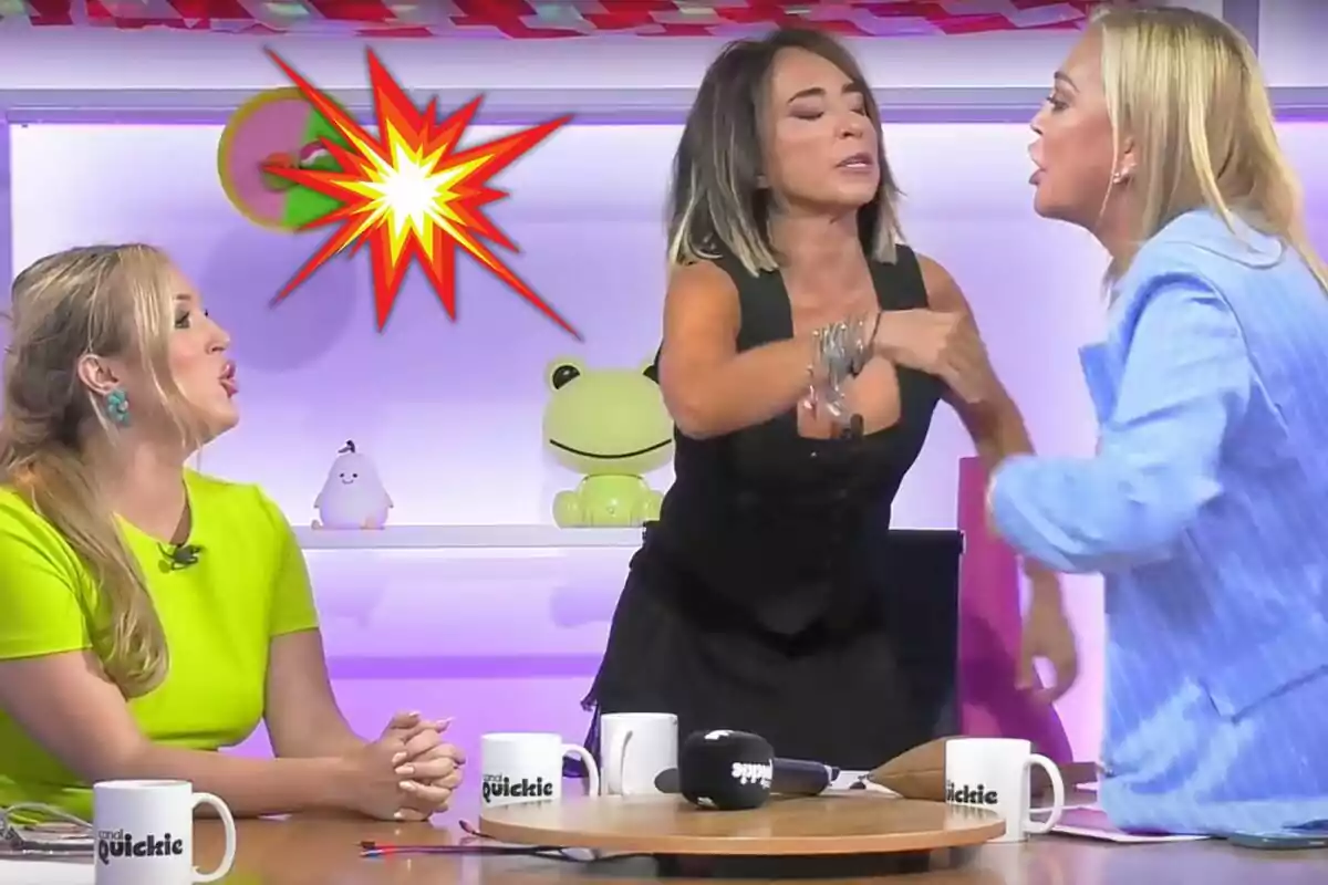 Captura de la discusión entre Marta Riesco y Belén Esteban en 'Ni que fuéramos'