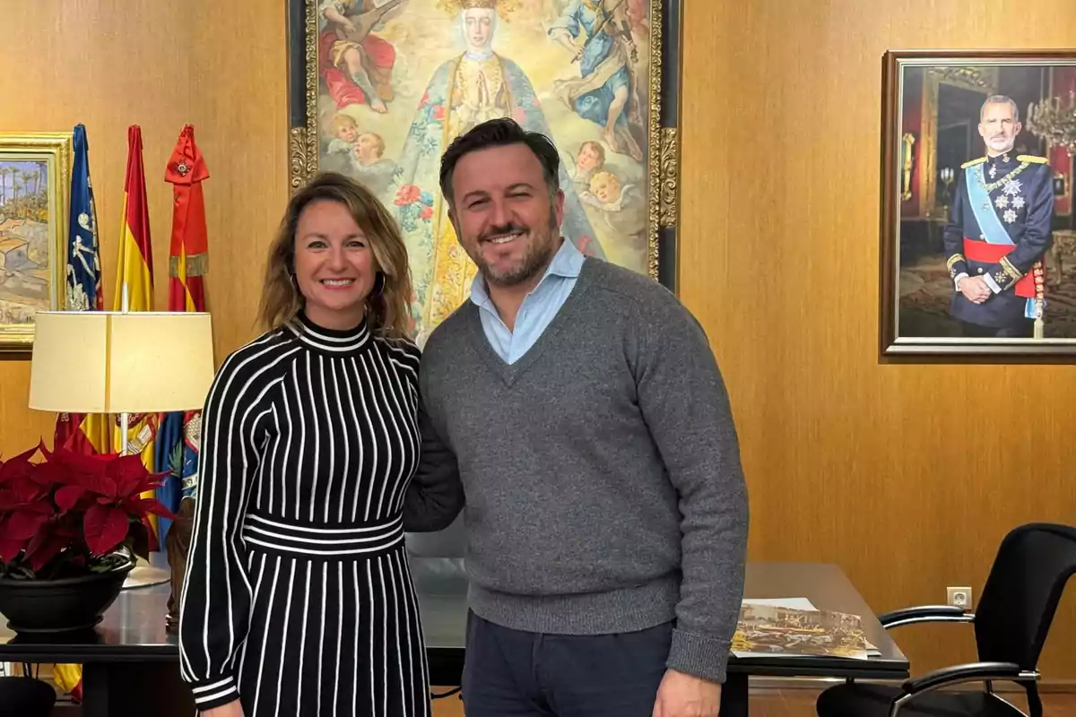 La alcaldesa de Castellón, Begoña Carrasco, y el alcalde de Elche, Pablo Ruz