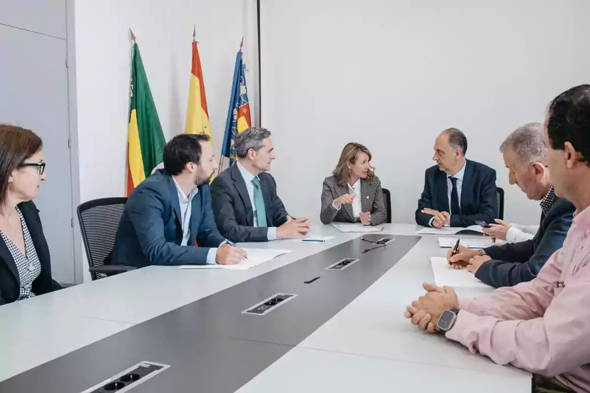 Begoña Carrasco, alcaldesa de Castellón, durante la reunión