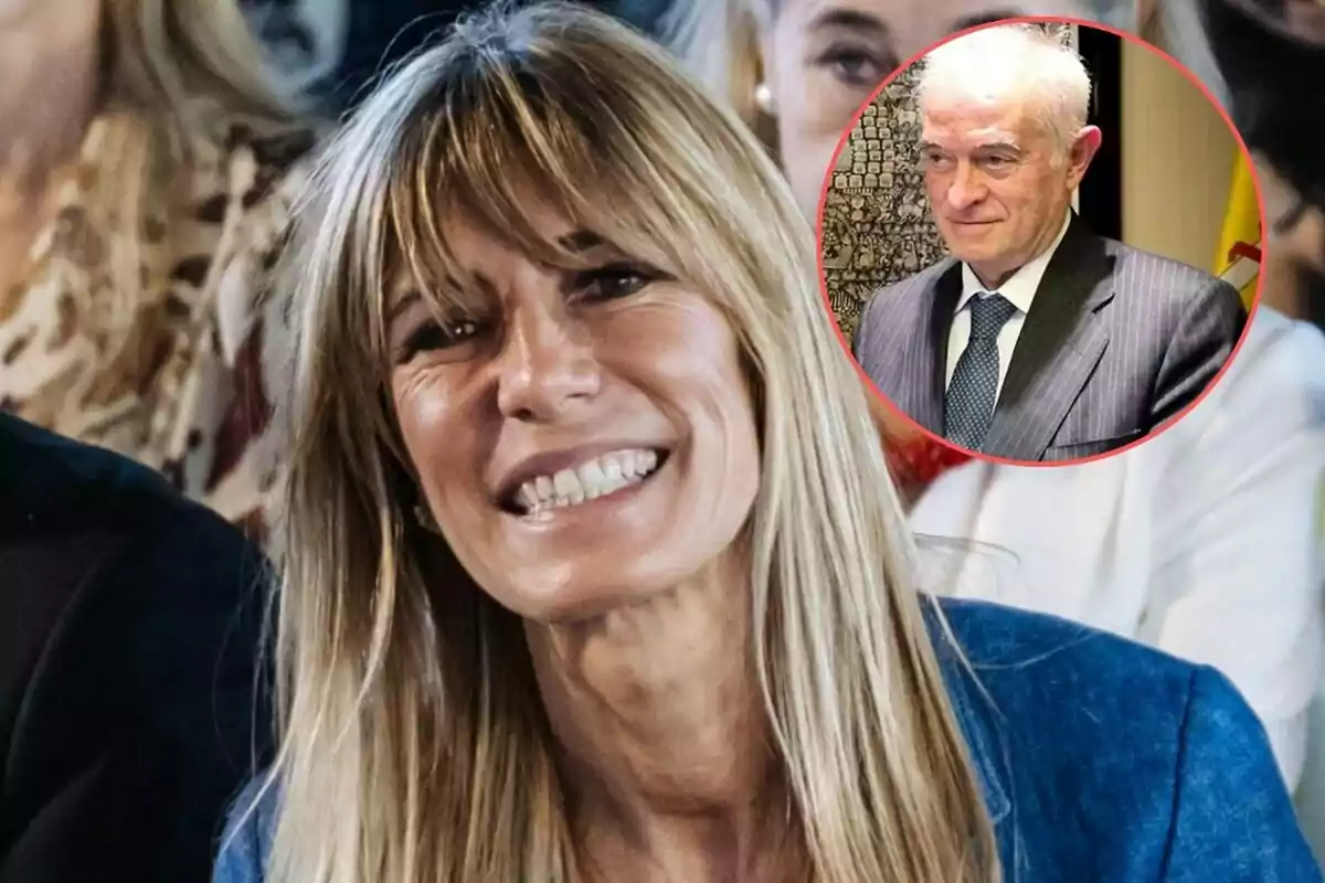 Collage de Begoña gomez y el juez peinado