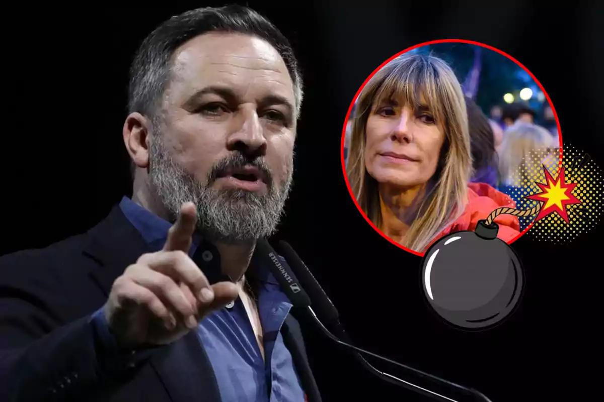 Collage de Santiago Abascal y Begoña Gómez