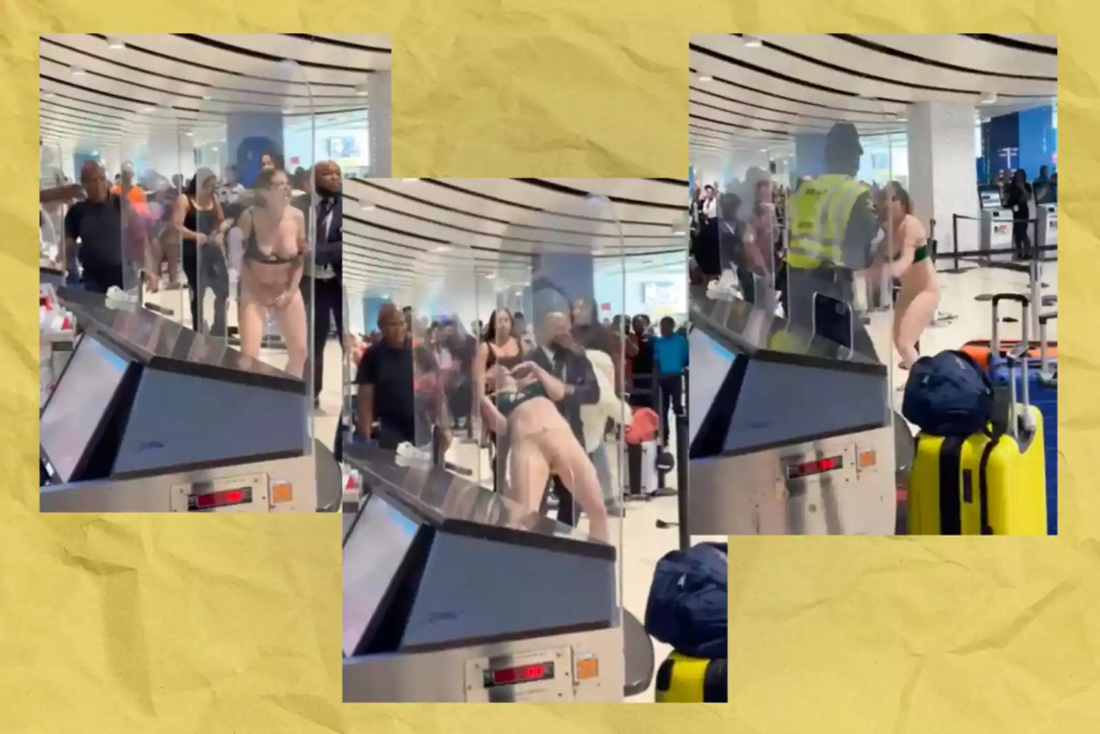 Vean las impactantes imágenes de una mujer desnuda pidiendo sexo en un  aeropuerto