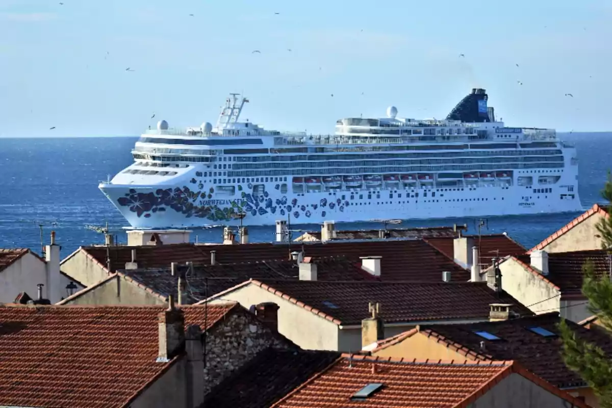 Imagen de un crucero llegando a puerto