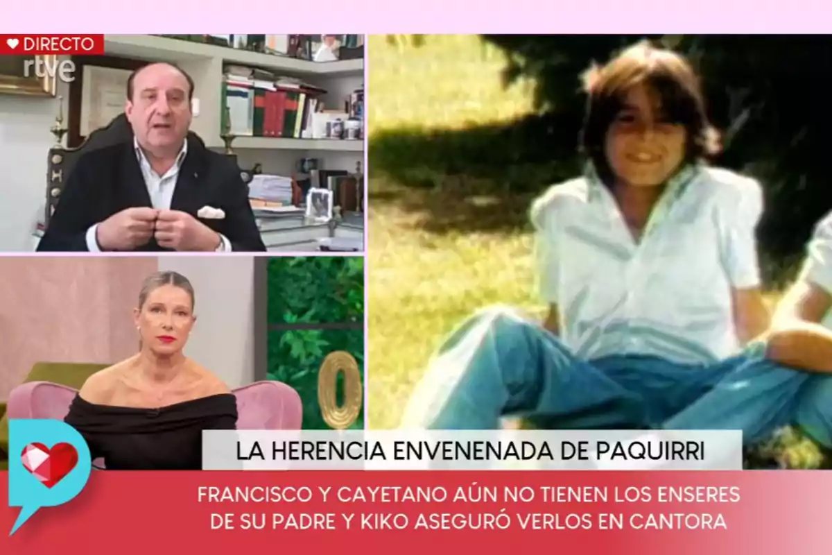 Un programa de televisión discute la herencia de Paquirri con imágenes de archivo y entrevistas en directo. Captura de 'D Corazón'