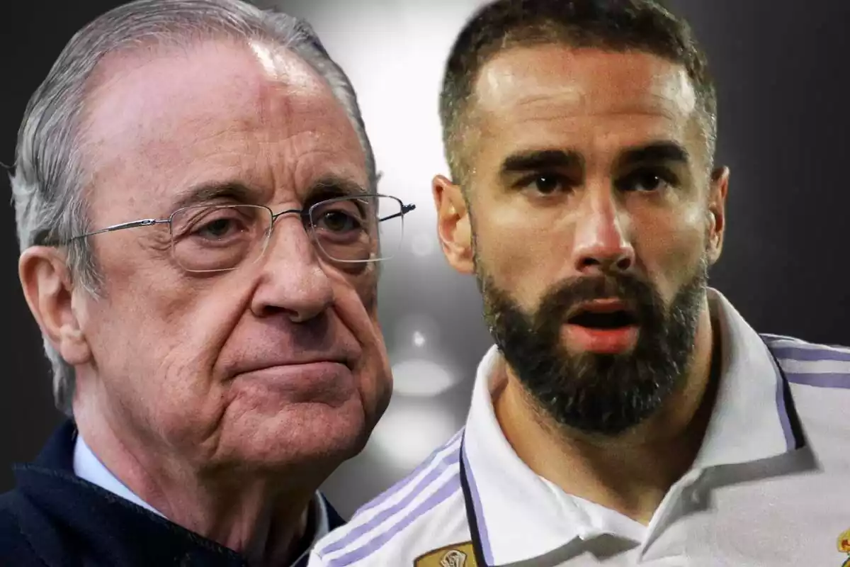 Montaje Florentino Pérez con Dani Carvajal