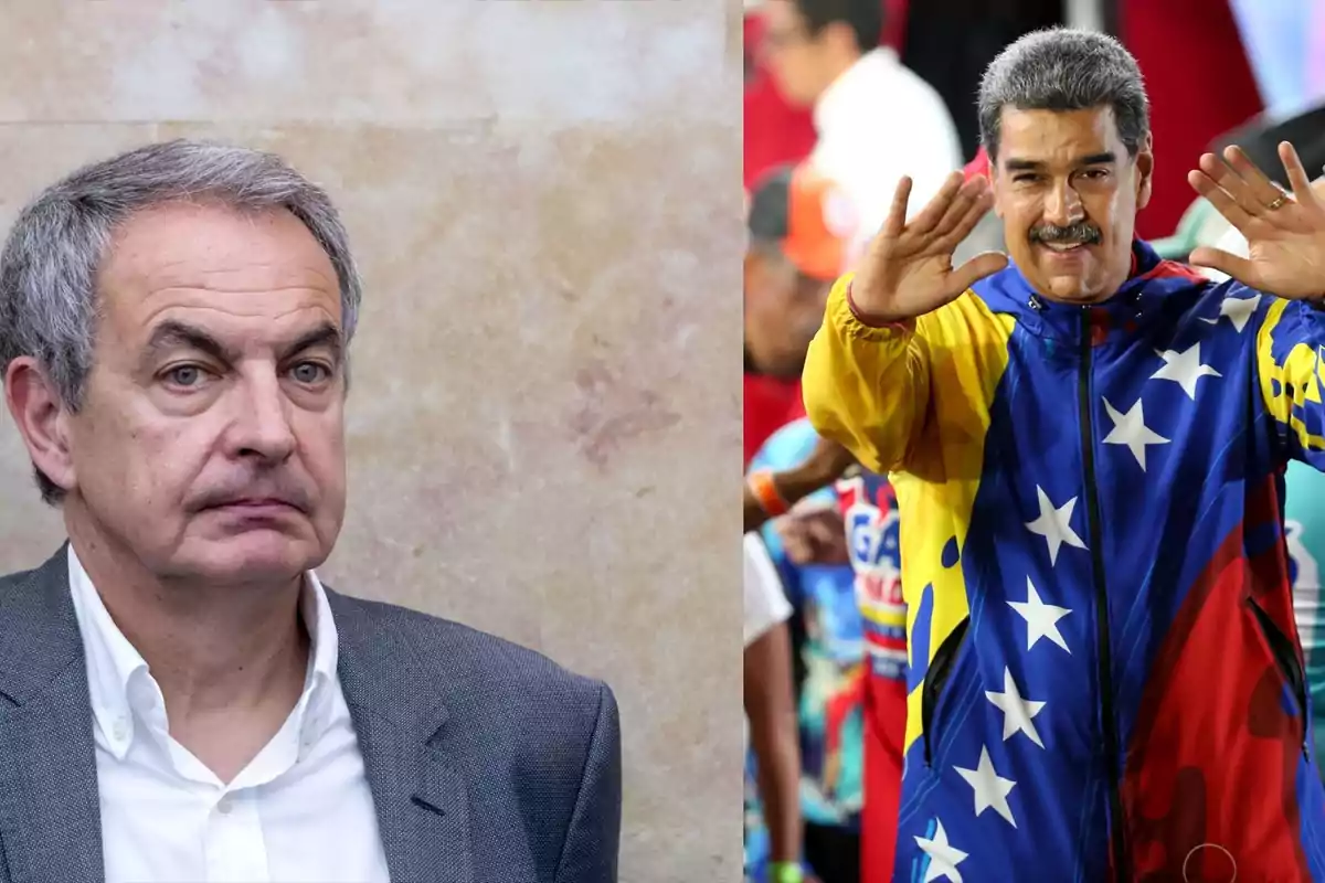 Dos hombres, uno con traje gris y otro con chaqueta colorida con estrellas, posan en diferentes contextos.