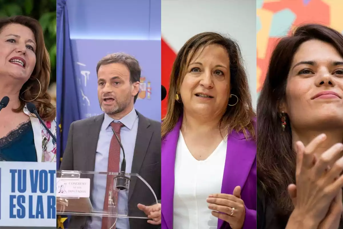 María Crespo, Jaume Asens, Iratxe García e Isa Serra