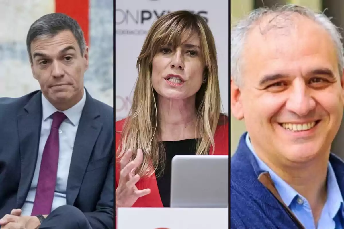 Tres personas en una imagen dividida en tres secciones verticales, cada una mostrando a una persona diferente.