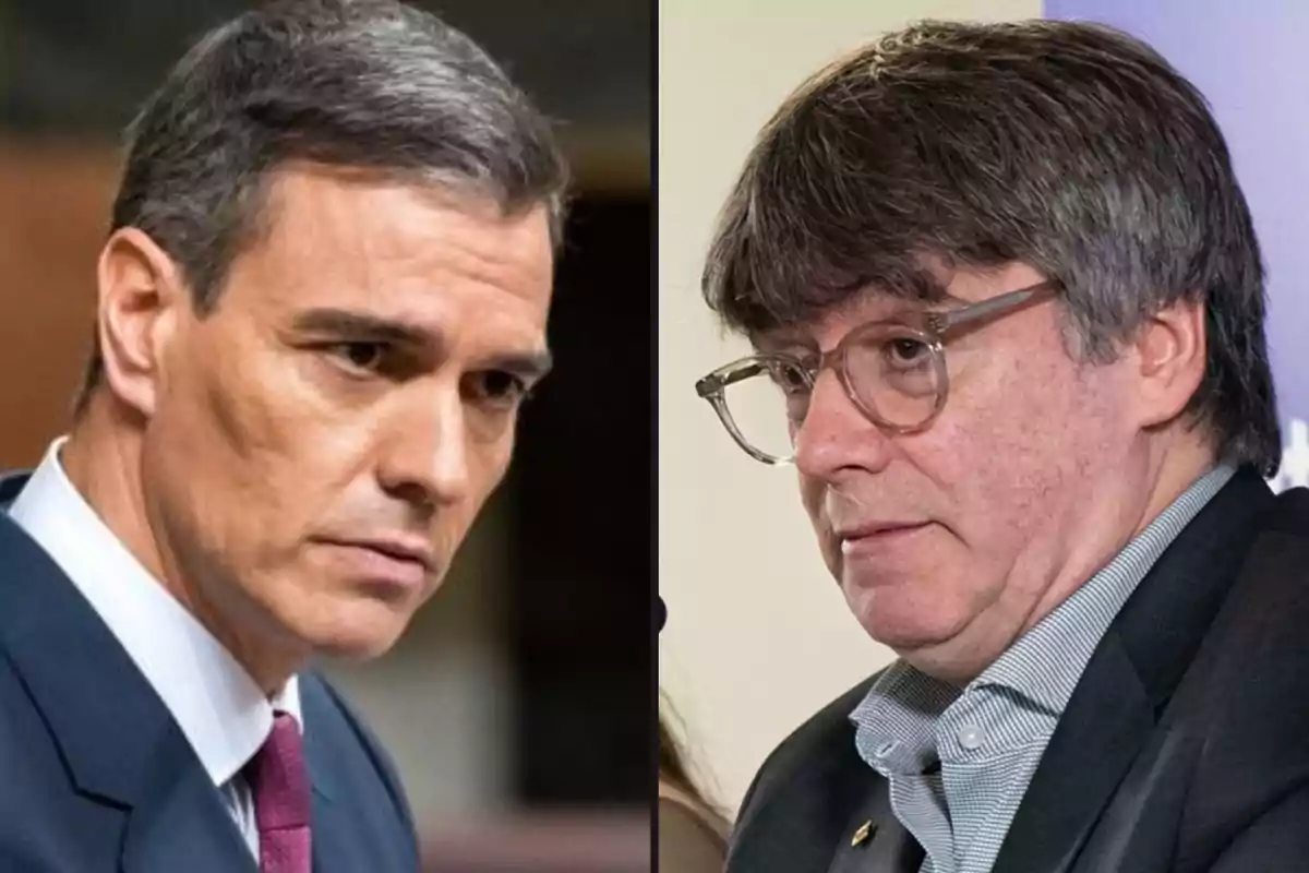 Dos hombres de mediana edad con expresión seria, uno con cabello corto y traje oscuro, el otro con gafas y cabello canoso más largo, ambos en ambientes formales.