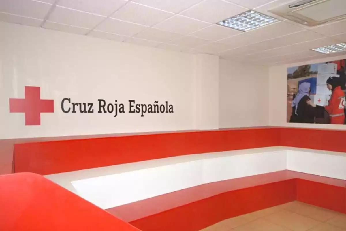 Imagen del interior de las oficinas de la Cruz Roja Española