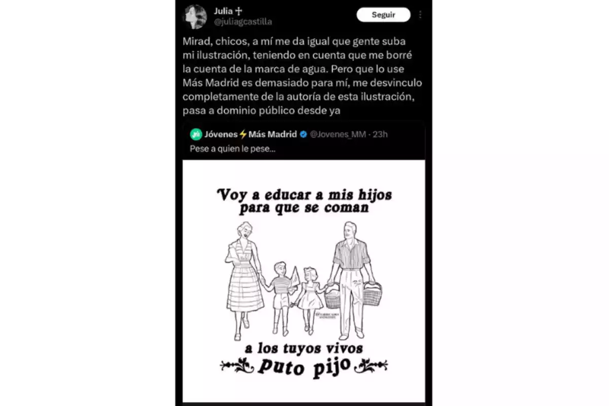 El polémico tuit de Más Madrid y la respuesta de la supuesta autora de la ilustración.png