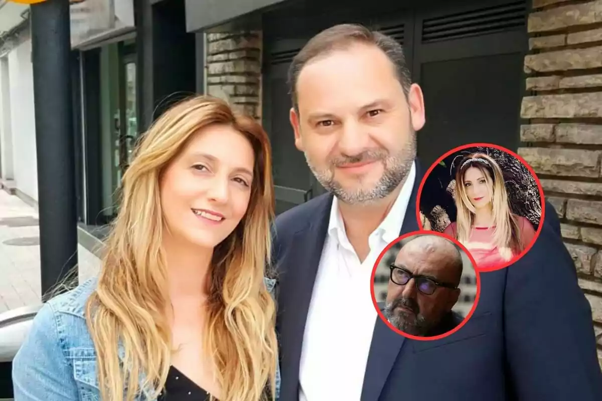 Una pareja sonríe posando en la calle mientras en la esquina inferior derecha aparecen dos recuadros circulares con los rostros de una mujer y un hombre