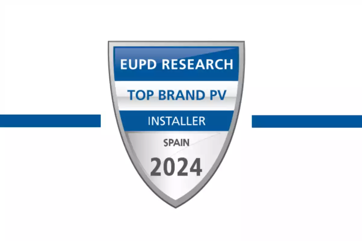 Escudo de EUPD Research que otorga el premio Top Brand PV Installer Spain 2024