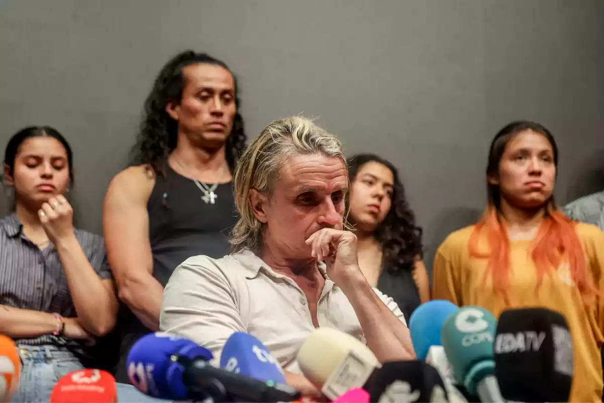 El productor musical Nacho Cano ofrece declaraciones a los medios