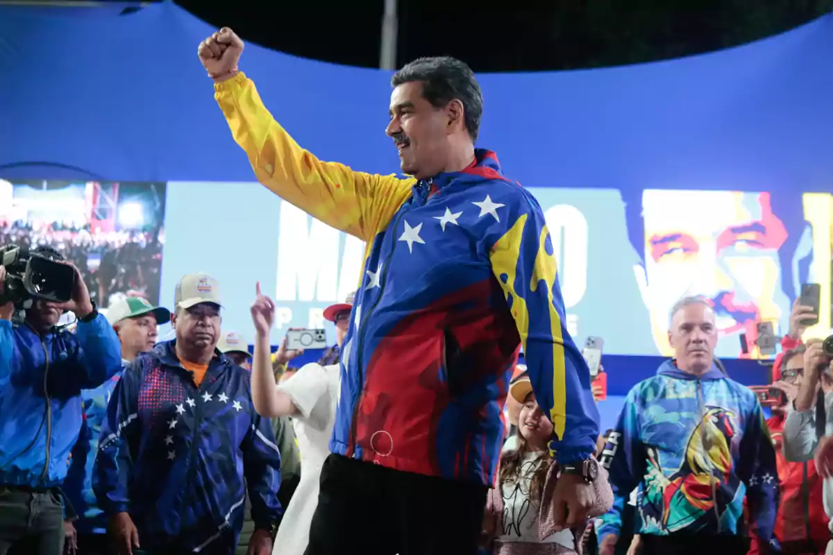 Maduro celebrando su reeleción