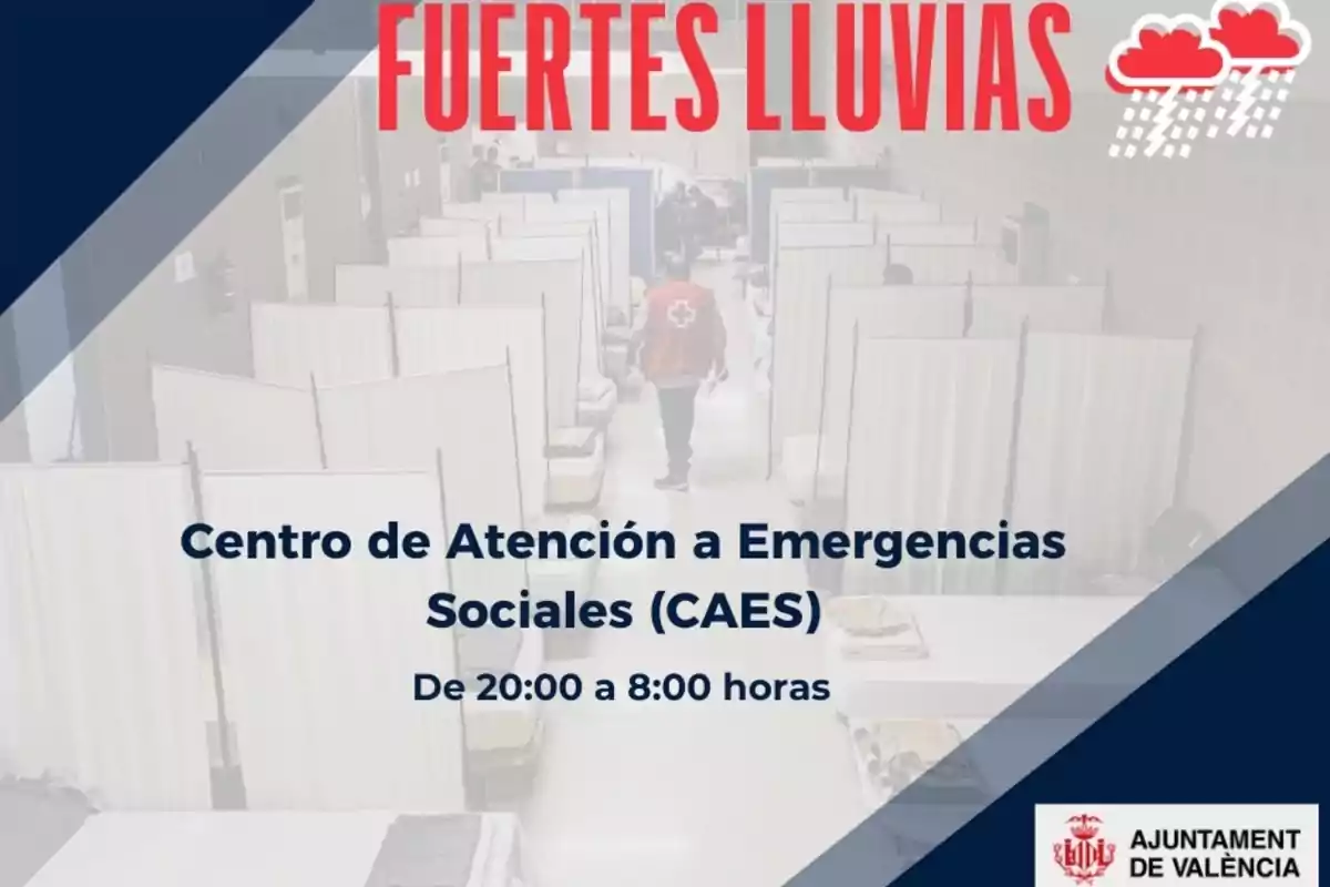 Aviso de fuertes lluvias, Centro de Atención a Emergencias Sociales (CAES)