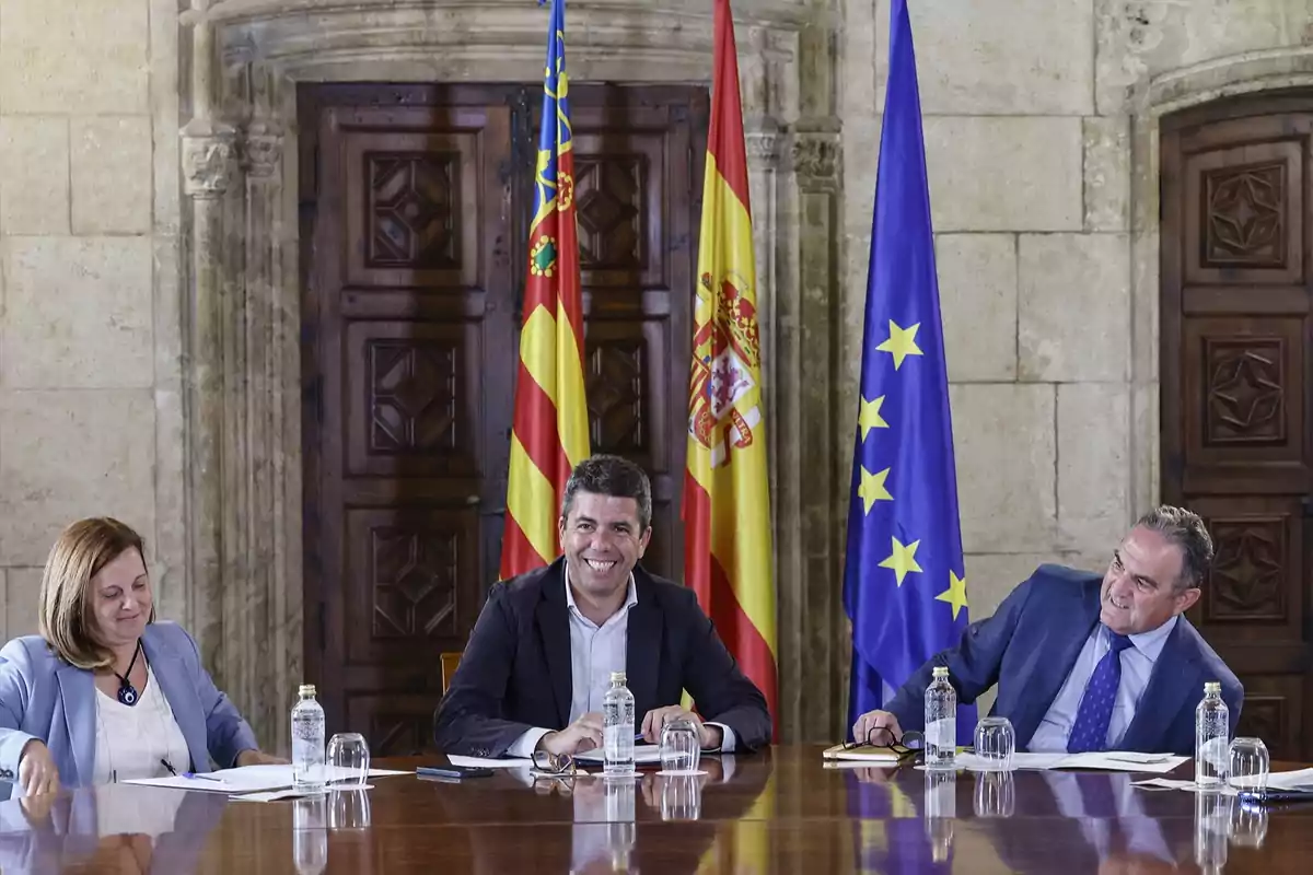 Carlos Mazón, presidente de la Generalitat Valenciana, durante la reunión
