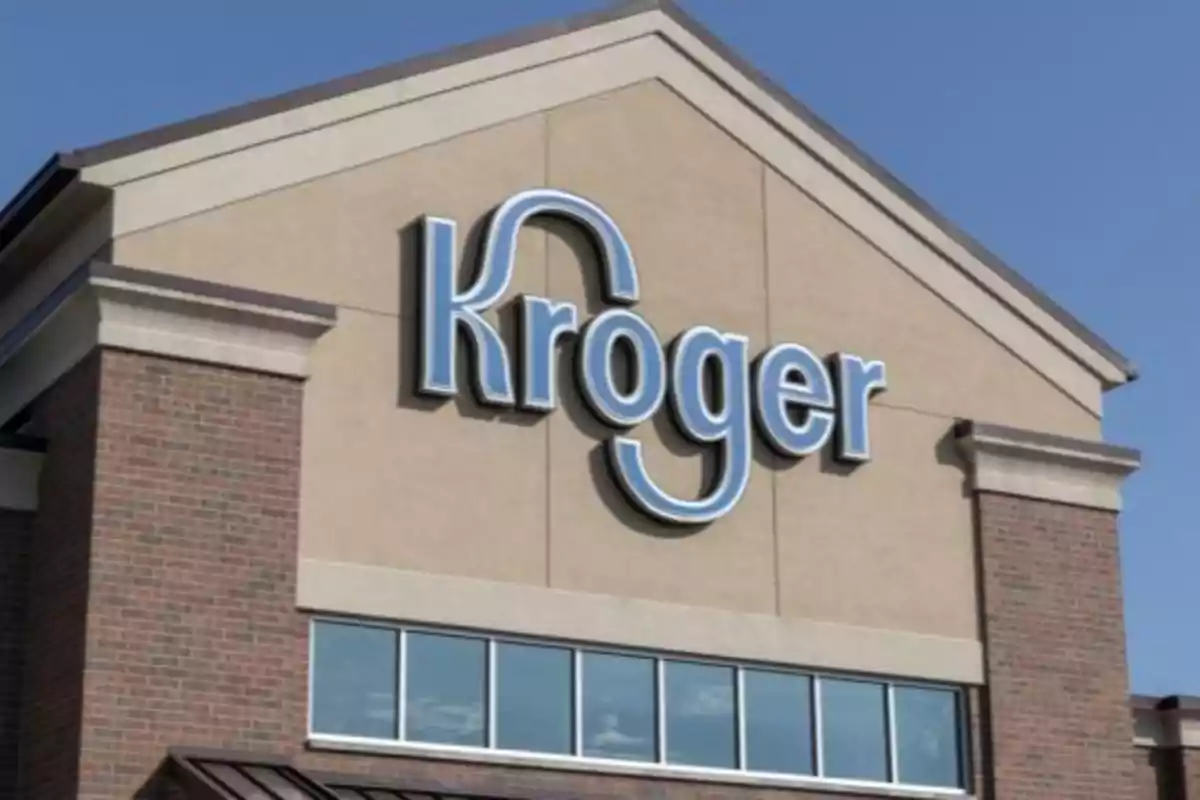 Facade of a building with a store logo. Facade of a building with a store logo.
