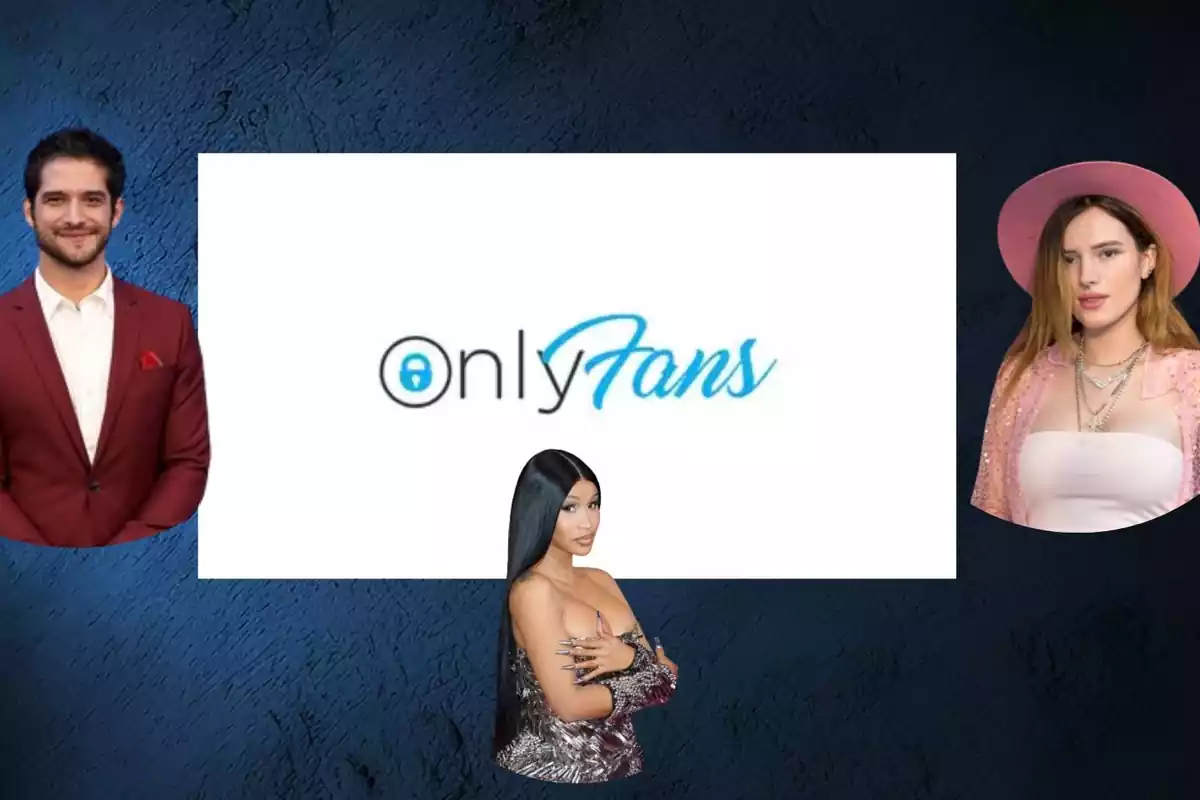 Collage de OnlyFans con Bella Thorne, Cardi B y Tyler Posey