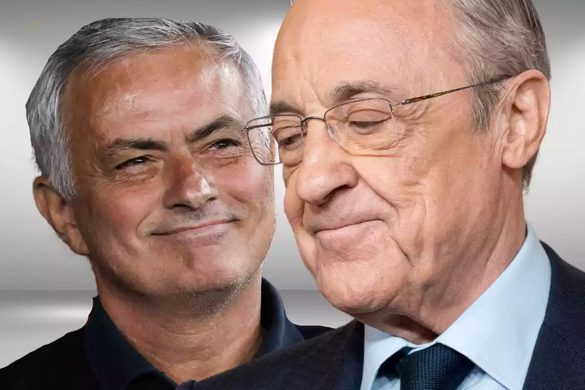 Florentino Pérez mira a José Mourinho con una gran sonrisa