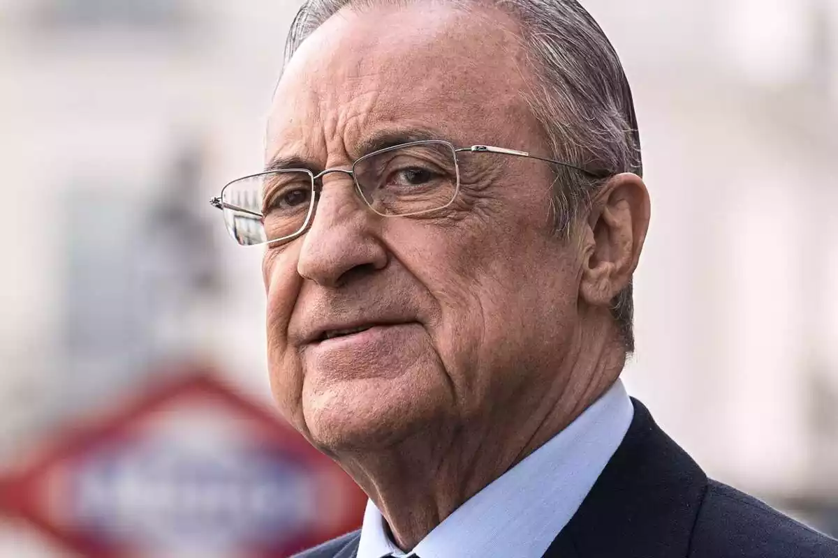 Florentino Pérez con rostro serio