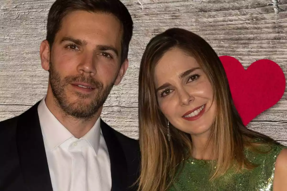 Fotomontaje de Marc Clotet y Natalia Sánchez con un corazón de fondo