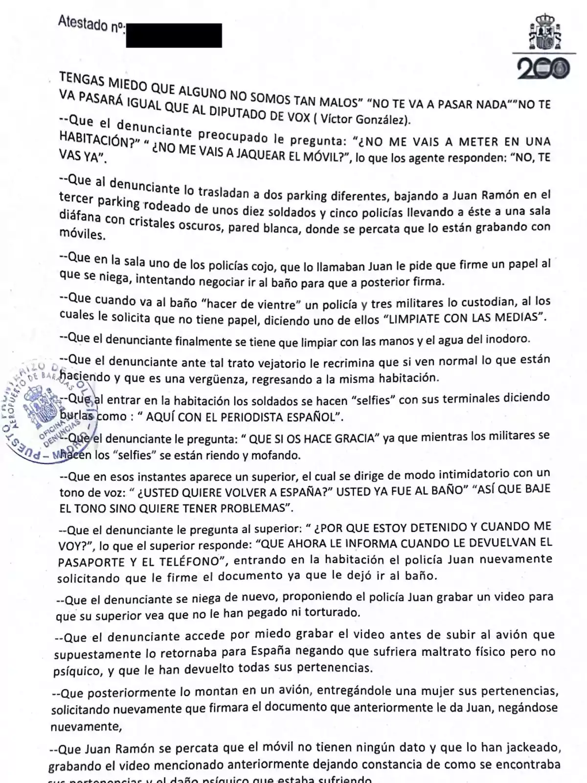 Atestado n°:[censurado]TENGAS MIEDO QUE ALGUNO NO SOMOS TAN MALOS