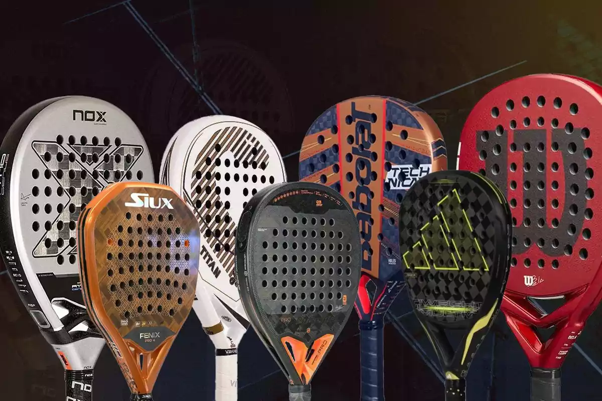 Palas de pádel de diferentes marcas