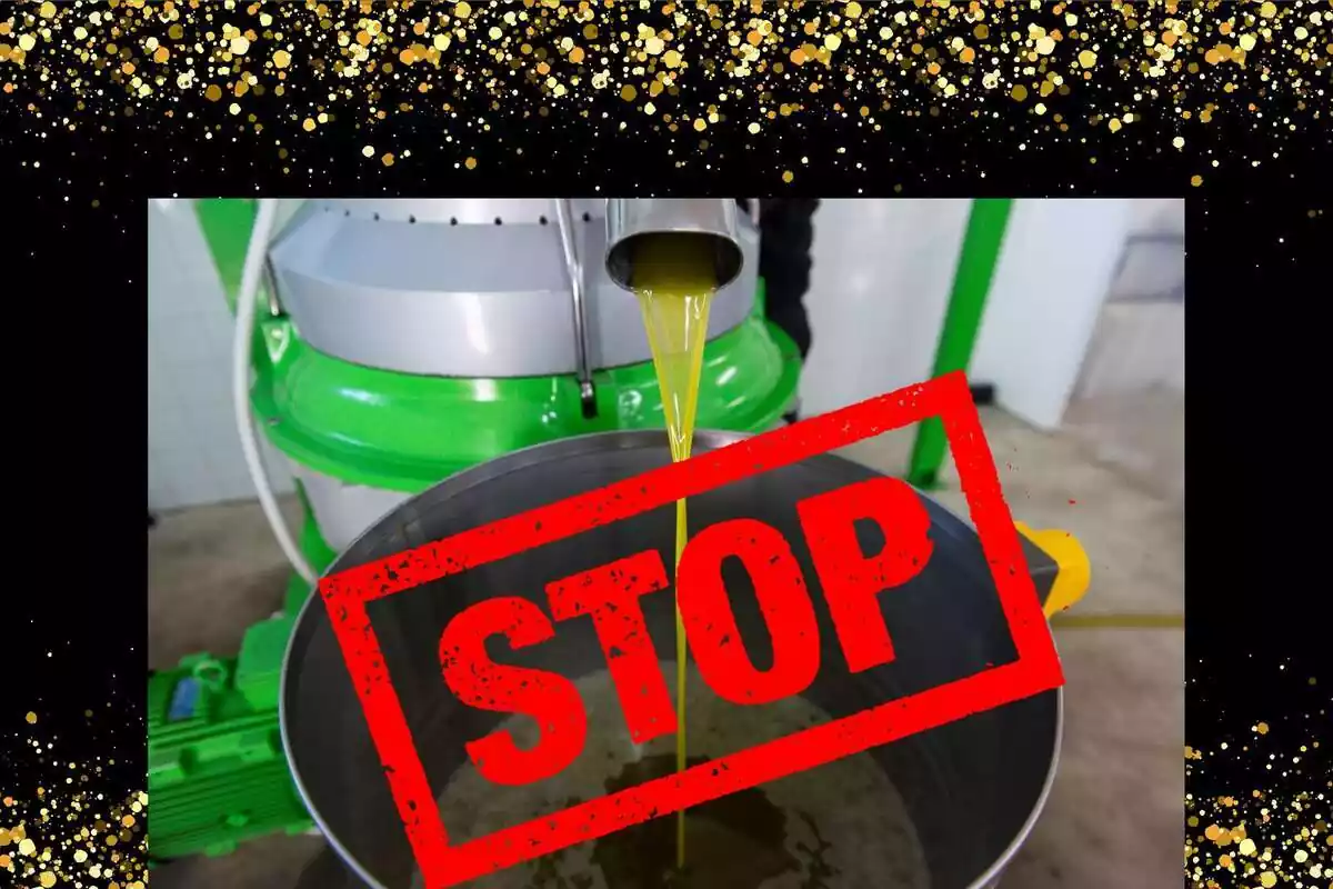 Collage de extracción de aceite con la palabra stop
