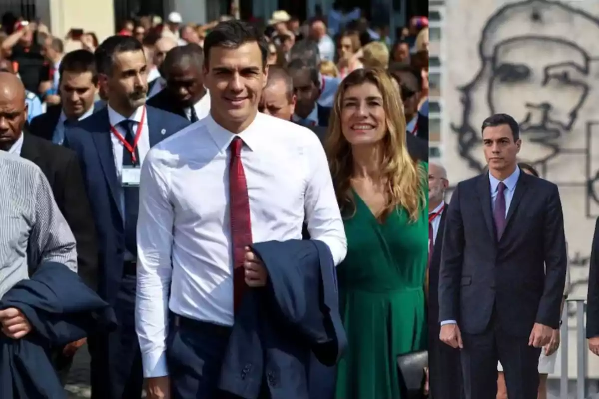 Pedro Sánchez y Begoña Gómez En cuba