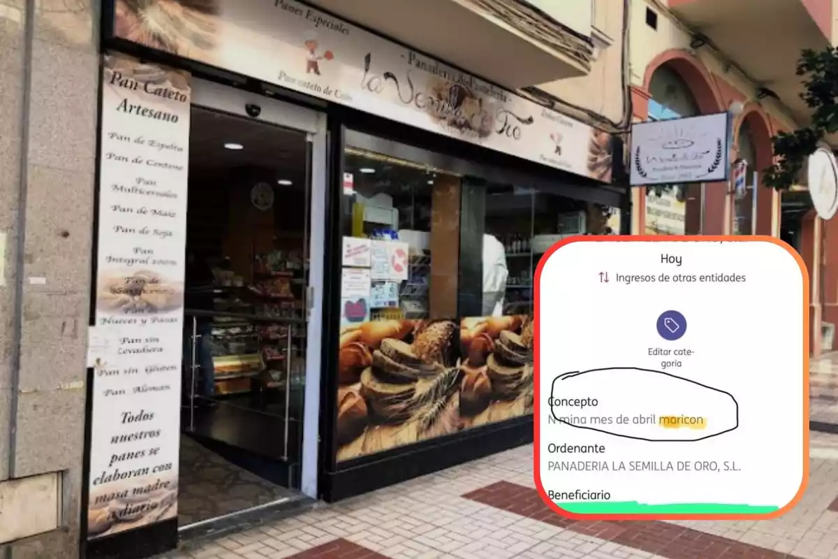 Panadería de Málaga y el recibo de pago a uno de sus empleados que pone maricon