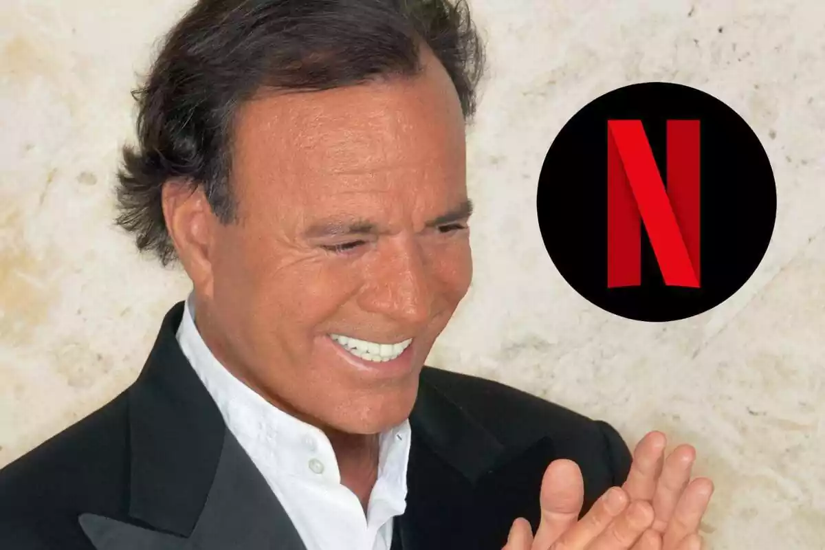 Montage of Julio Iglesias with the Netflix logo Montage of Julio Iglesias with the Netflix logo