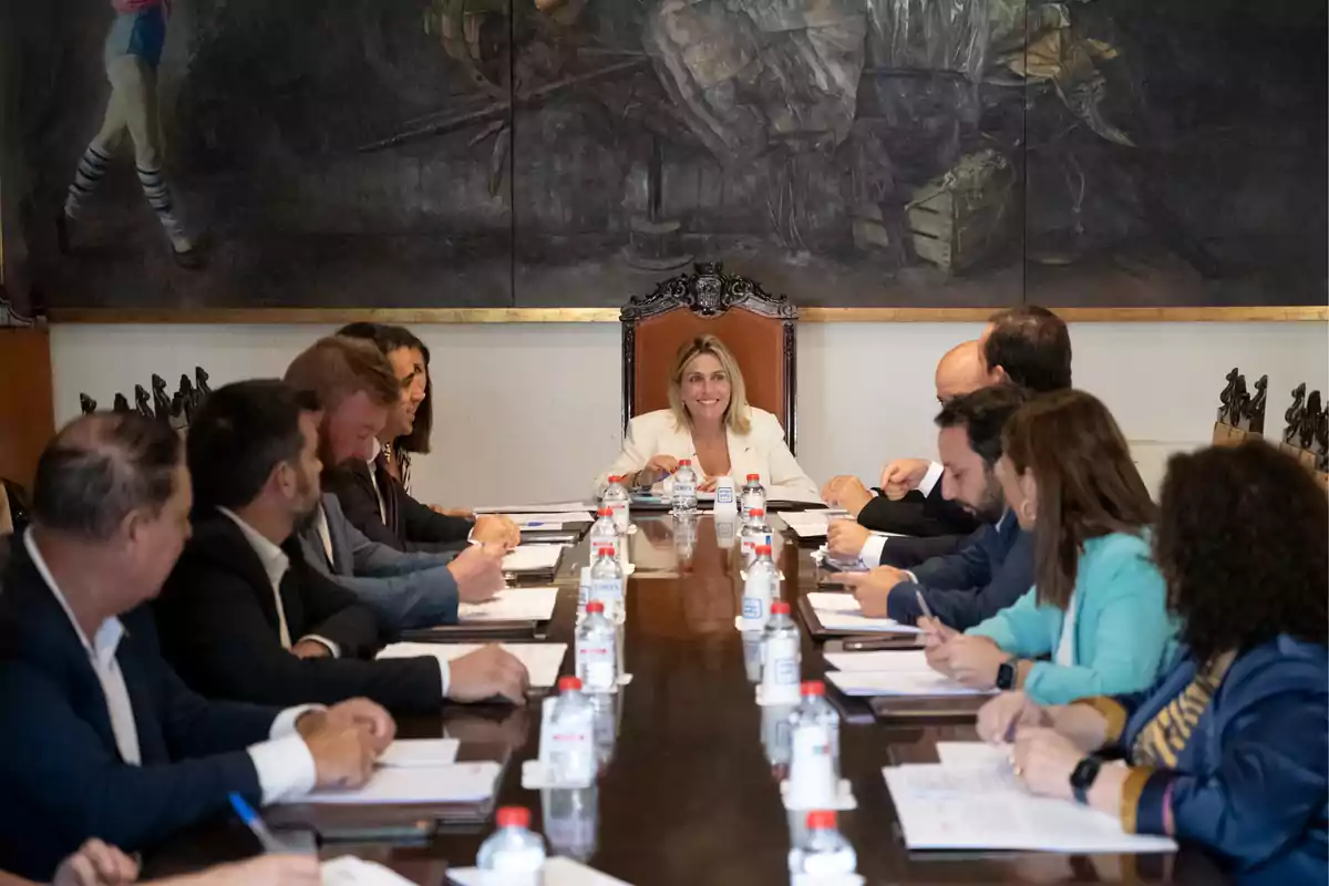 La presidenta de la Diputación, Marta Barrachina ,en reunión de gobierno