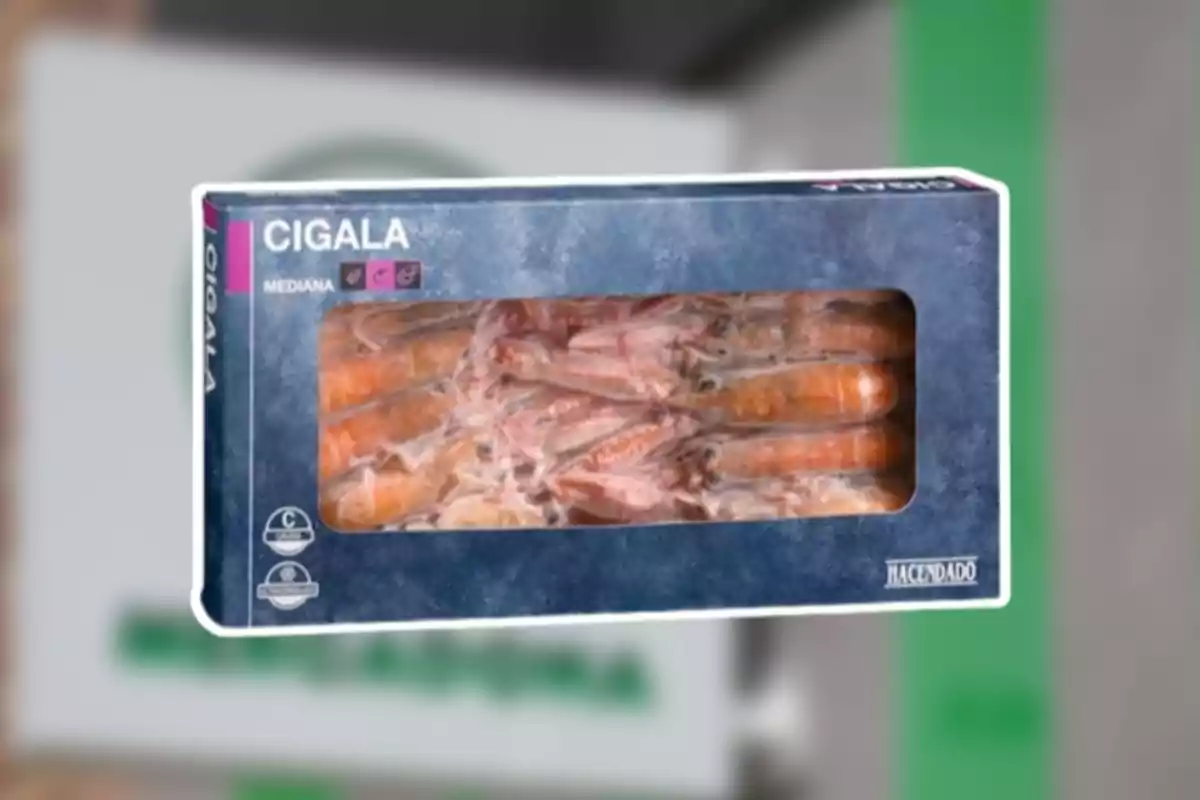 Caja de cigalas medianas congeladas de la marca Hacendado Caja de cigalas medianas congeladas de la marca Hacendado